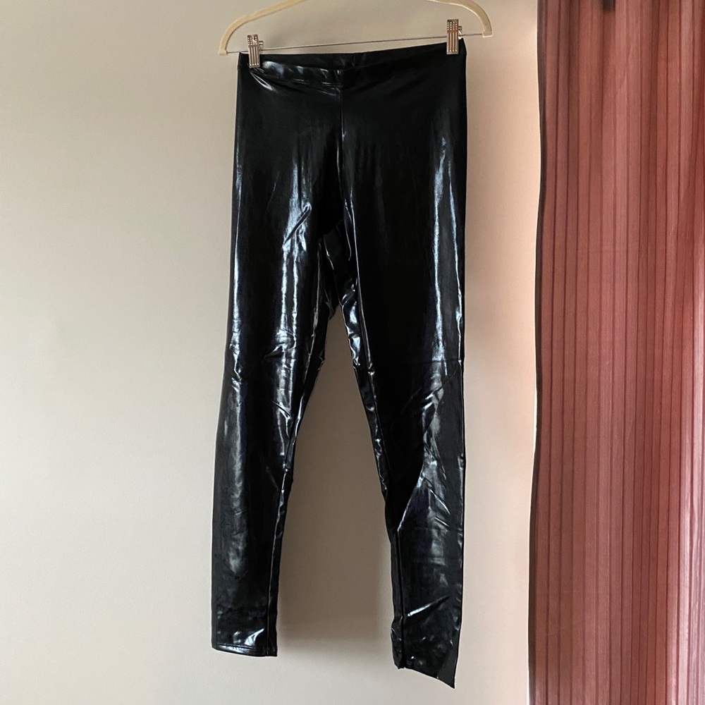 Faux leather pants